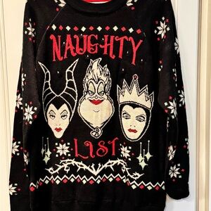 Black Christmas Sweater with Villainous Characters